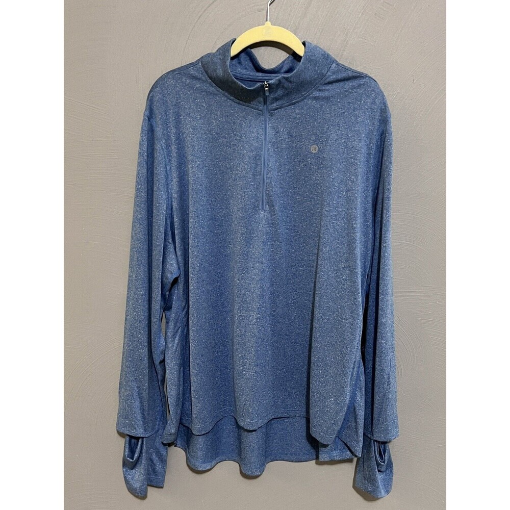 UV 1X Sun Protection 1/4 Zip Plus Top Shirt Active Blue Performance Long Slv